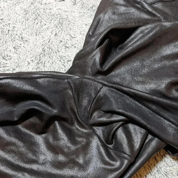Spanx Black Faux Leather Leggings Full Length Size Large - Picture 6 of 10